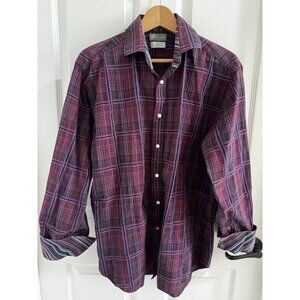 Thomas Dean Mens Size L Long Sleeve Button Down Shirt